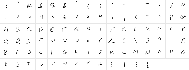 Rancourt Small Caps  glyph index