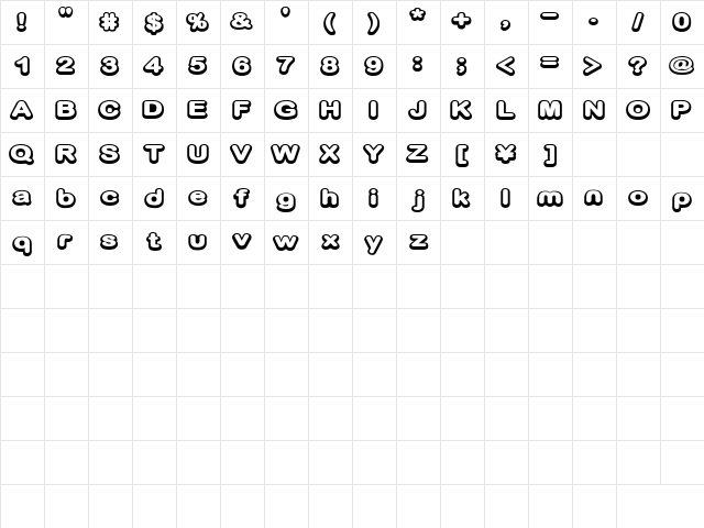 D3 Biscuitism Regular  glyph index