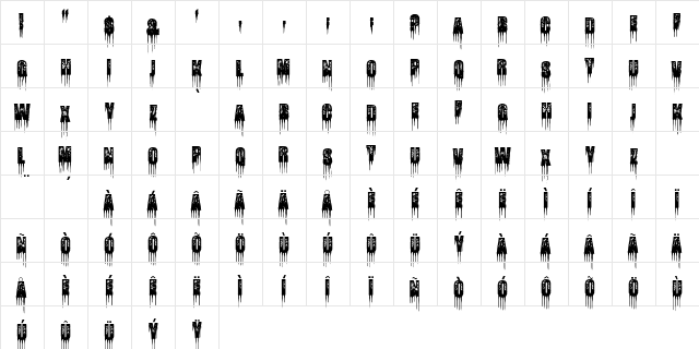 Fatal Frost Regular  glyph index