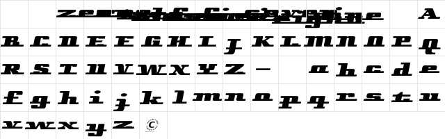 Aicklebiter Regular  glyph index
