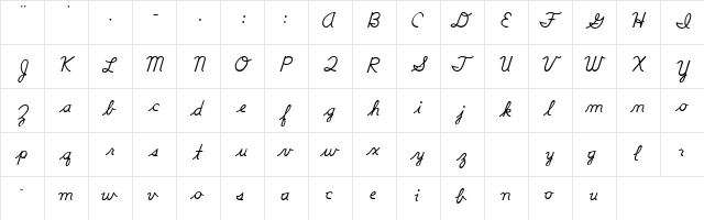 DNealianRegular Regular  glyph index