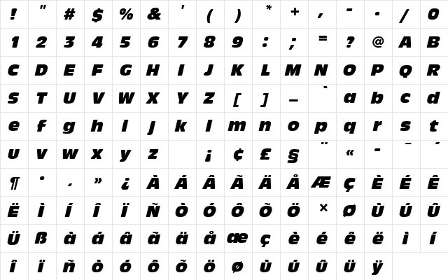 AntiqueOliTComItaRo1 Regular  glyph index