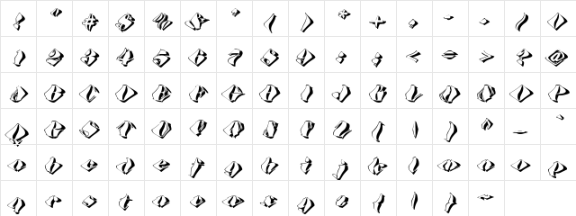 Fictive13 Regular  glyph index