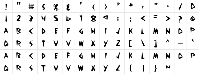 CK BowlARama Regular  glyph index