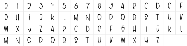 Puppy Regular  glyph index
