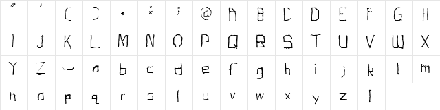 Third Grade Techno Normal  glyph index
