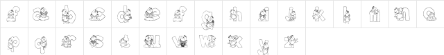 Angel Alphabet Regular  glyph index