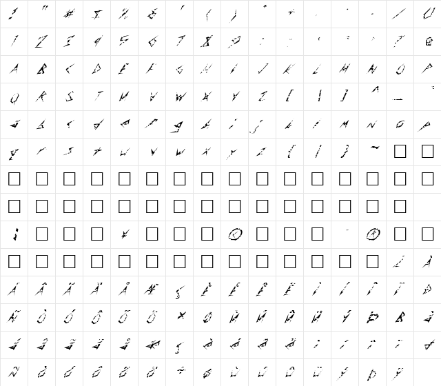FZ UNIQUE 17 HOLEY ITALIC Normal  glyph index