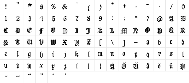 London.fog Regular  glyph index