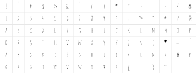Tall Tulips Medium  glyph index