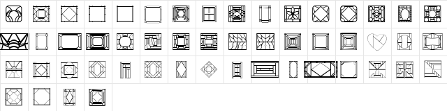 SC Stained Glass Regular  glyph index