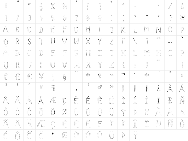 Temperature Regular  glyph index