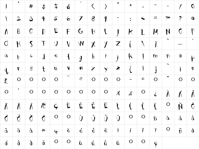 Clubhouse Medium  glyph index