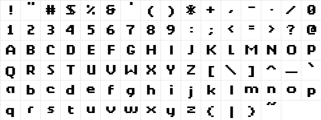 Berkelium Bitmap Regular  glyph index