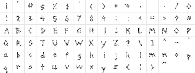 LOT Woodgrain Regular  glyph index