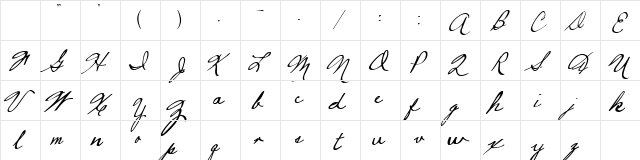 Ahoy Mother's Script 1  glyph index