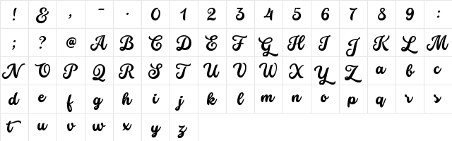 Stars & Love Bottom Heavy  glyph index