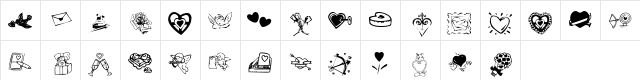 KR Valentine 2003 Regular  glyph index