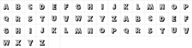 Pop Art Regular  glyph index