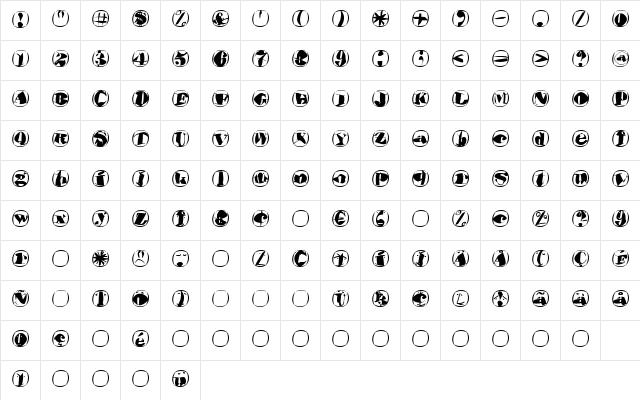Aftermath Manhattan  glyph index