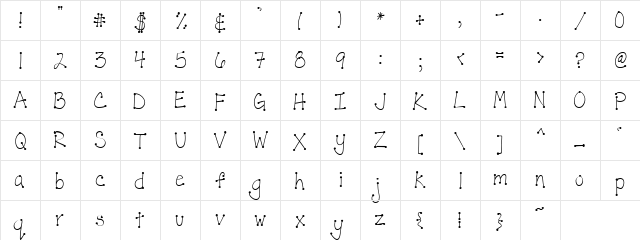 Accent Joleen Regular  glyph index