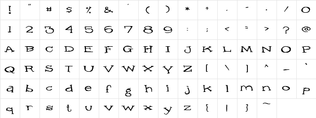 LDJ Baby Giggles Regular  glyph index