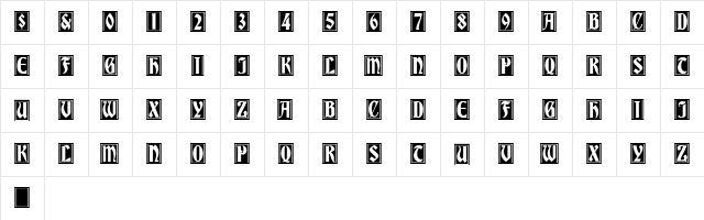 Germania Versalien Regular  glyph index