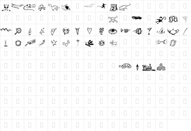 DF Inspirations Two Plain  glyph index