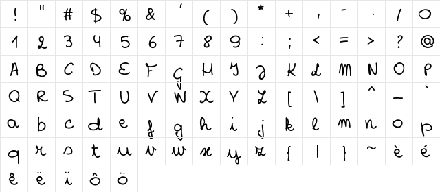 RGSpiesje Medium  glyph index