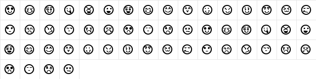 Hand Faces St Regular  glyph index