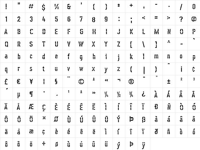 Offline Rough  glyph index