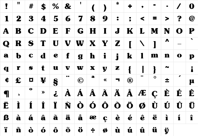 SueVermeer7 BoldSH  glyph index