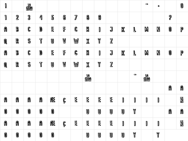 La Gilda Regular  glyph index