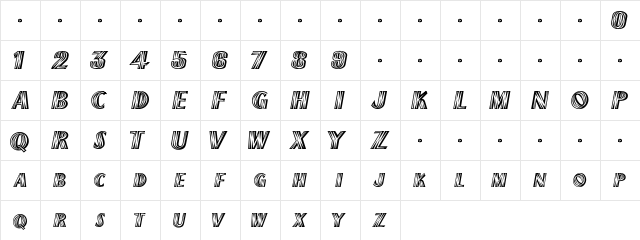 ChiliPepper-ExtraBold Regular  glyph index