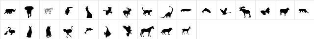 Fantas Animals Regular  glyph index