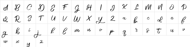 Rosela FREE Regular  glyph index