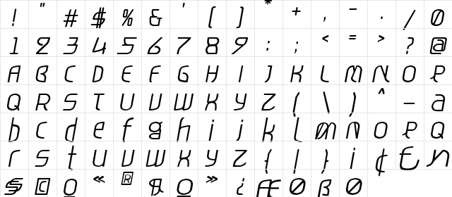 KHMER Regular  glyph index