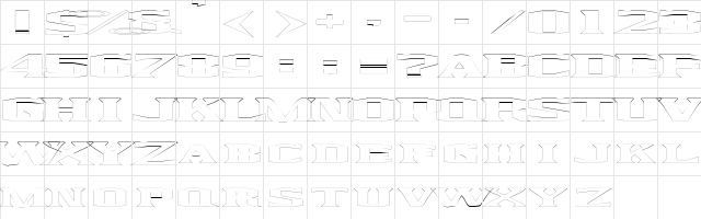 KingfreshOutline Regular  glyph index