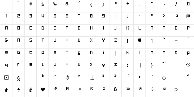 nemoddak12 Regular  glyph index