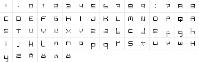 3t Regular  glyph index