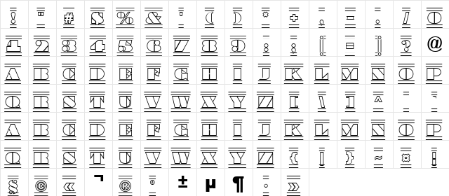 a_BraggaTitulOtlDcFr Regular  glyph index