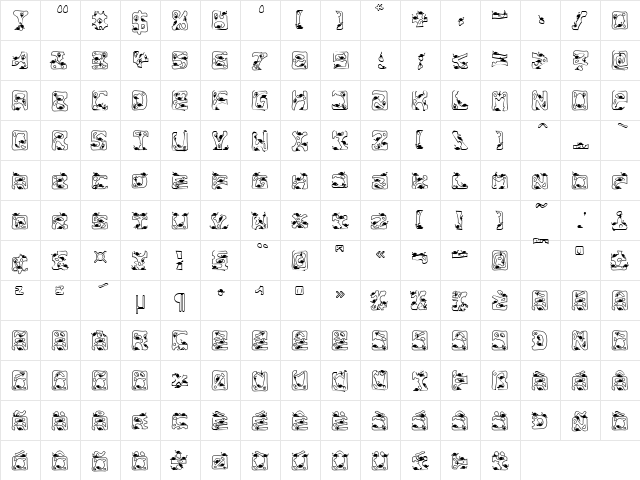 Cheesemouse Becker Normal  glyph index
