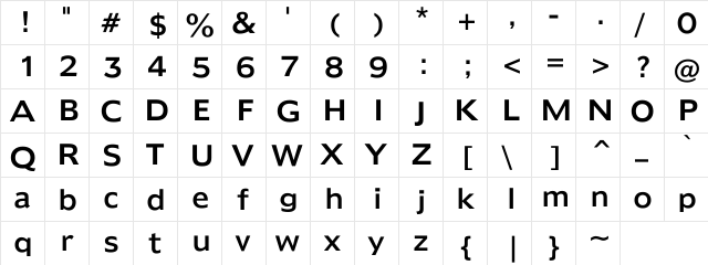 South Central Heavy Regular  glyph index