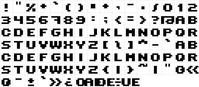 Fat Normal  glyph index