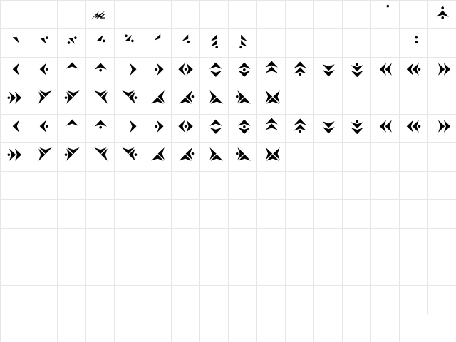 Pak'ma'ra Bold  glyph index