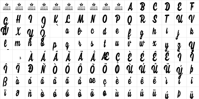 Wisdom Words Personal Use Regular  glyph index