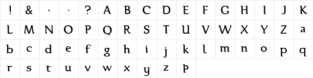 Karolina-DEMO Regular  glyph index