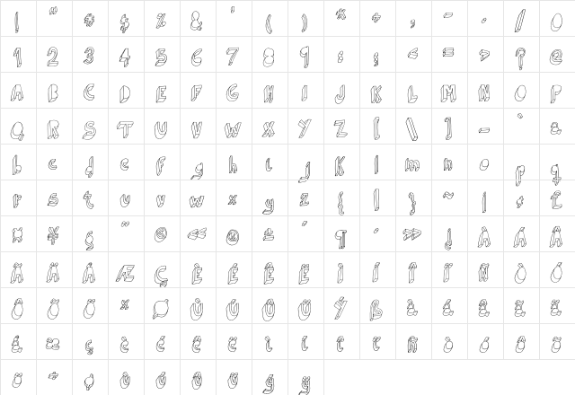 Indietronica Regular  glyph index