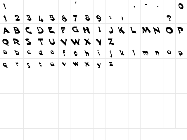 Darkness 2 Regular  glyph index