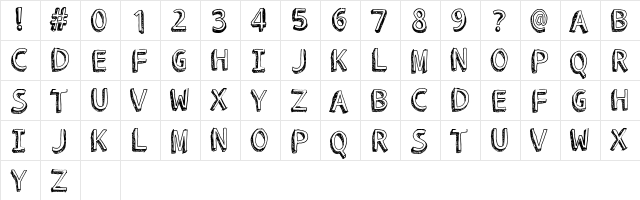 ROCKET TO MARS Regular  glyph index